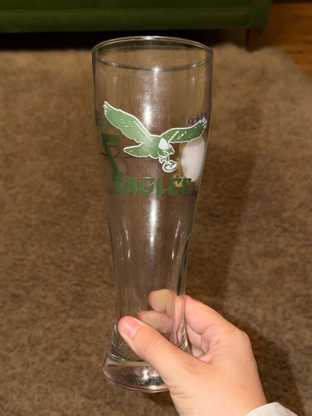 Vintage Miller Lite Philadelphia Eagles Ron Jaworski Pilsner Glass